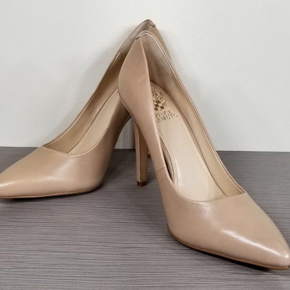 Vince Camuto Kain Pointed Toe Pump, Nude Leather, Womens Size 8.5 / 38.5 - Picture 4 of 10